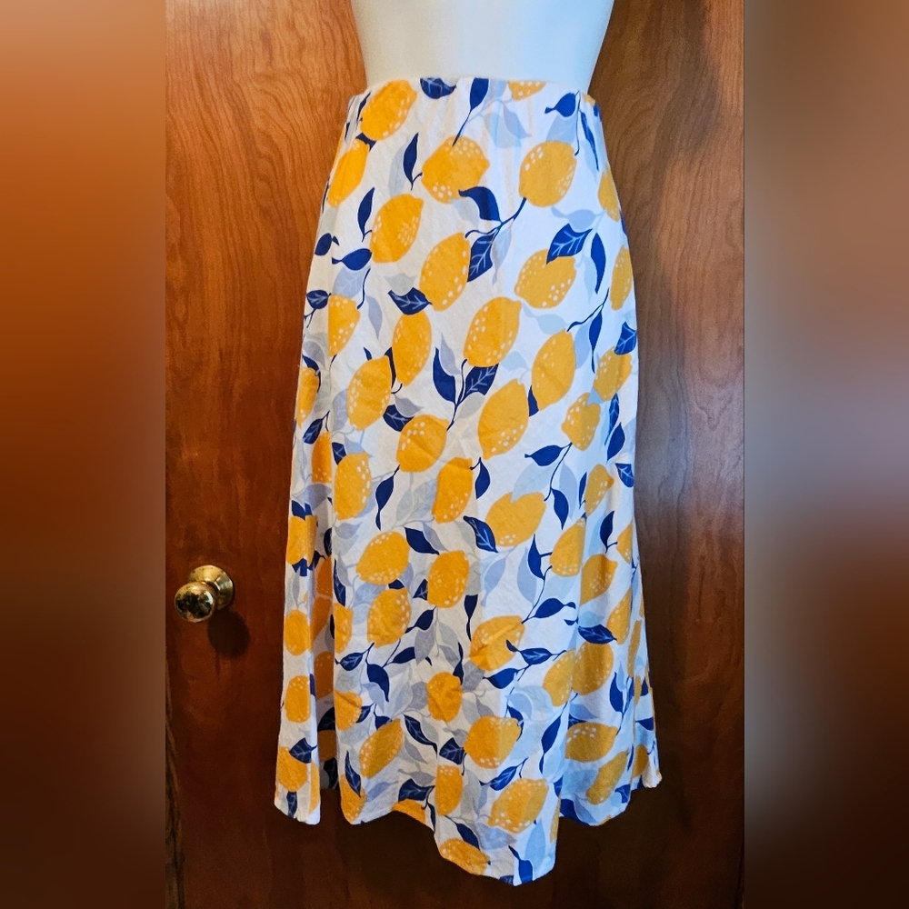 Liz Clairborne Lemon Citrus A-Line Skirt XS NWT
